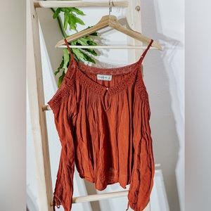 ABERCROMBIE & FITCH LONG SLEEVE RED TOP